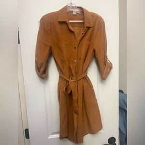 Lucky Brand Women's Long Sleeve Dress - Rust Orange